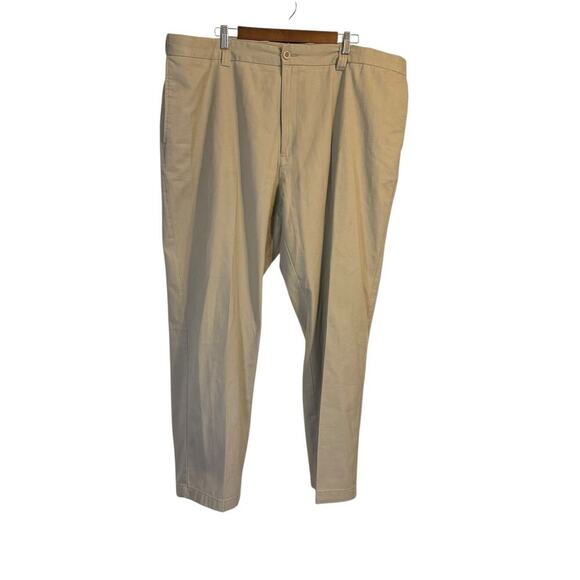 Harbor Bay DXL Men's Pant's 46x30 Classic Fit Flat Front Tan Chinos - Picture 2 of 11